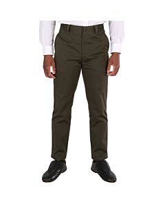 Burberry Men's Military Green Straight-Fit Cropped Tailored Trousers