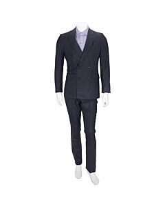 Burberry Men's Navy Blue English Fit Birdseye Wool Cashmere Suit