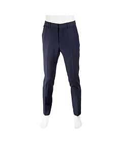 Burberry Men's Navy Wool Twill Tailored Trousers