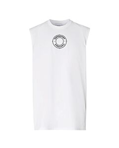 Burberry Men's Optic White Logo Graphic Print Vest, Size Small
