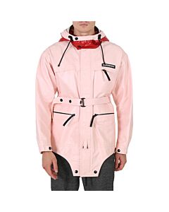 Burberry Men's Pale Pink Cut-out Hem Two-tone Coated Nylon Parka, Brand Size 46 (US Size 36)