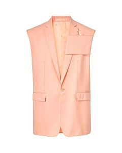 Burberry Men's Panel Detail Tailored Vest In Pink, Brand Size 48 (US Size 38)
