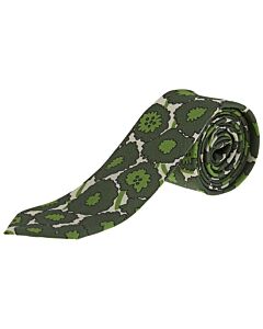 Burberry Men's Slim Cut Abstract Floral Print Silk Tie In Tourmaline Green