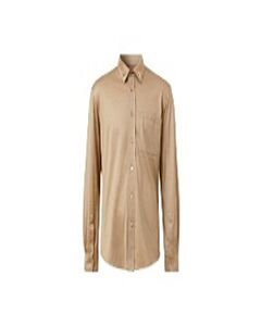 Burberry Men's Soft Fawn Mulberry Silk Tailored Shirt, Brand Size 37 (Neck Size 14.5")