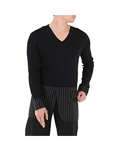 Burberry Men's Tailored Panel Rib Knit Silk Blend Sweater