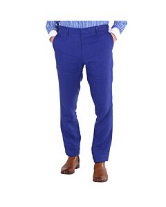 Burberry Men's Violet Blue Soho Fit Linen Trousers