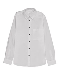 Burberry Men's White Salford Stretch Cotton Poplin Slim Fit Shirt
