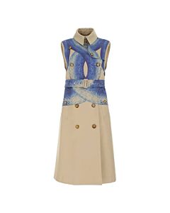 Burberry Mermaid Tail Print Sleeveless Trench Coat, Brand Size 10 (US Size 8)