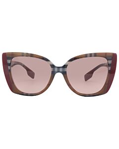 Burberry Meryl 54 mm Check Brown/Bordeaux Sunglasses