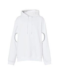 Burberry Optic White Globe Graphic Cut-Out Sleeve Hoodie