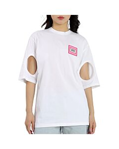 Burberry Optic White Oversized Cut-out Sleeves T-shirt