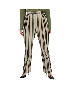 Burberry Roll-up Cuff Striped Corduroy Trousers