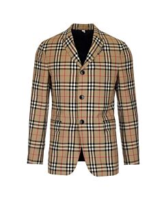Burberry Single-breasted Vintage Check Wool Mohair Slim Fit Tailored Jacket