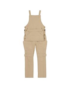 Burberry Soft Fawn Bib-Front Cotton Twill Trousers