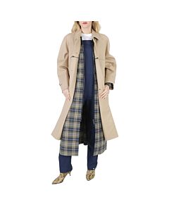 Burberry Soft Fawn Cotton Gabardine Single-Breasted Reconstructed Car Coat