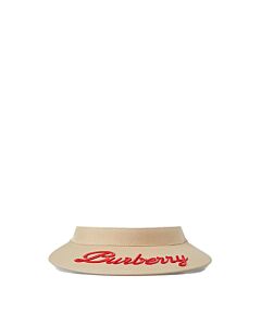 Burberry Soft Fawn Varsity Logo Wide Peak Visor