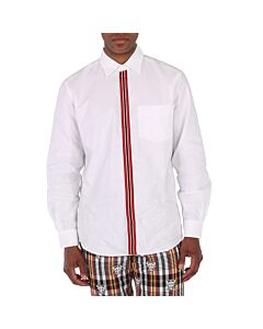 Burberry Stripe Detail Long Sleeve Shirt in White