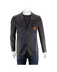Burberry Striped Wool Cotton Slim Fit Club Blazer