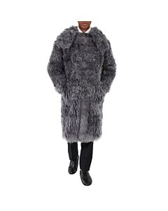 Burberry Tempest Grey Ear-Detail Hood Faux Fur Duffle Coat