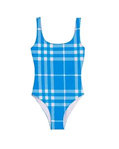 Burberry Vivid Blue Check Paige One-Piece Swimsuit