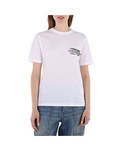 Burberry White Cotton Coordinates Print T-shirt