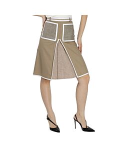 Burberry Wool Cashmere A-line Skirt With Box-pleat Detail