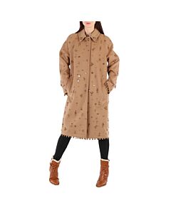 Burberry Wool Cashmere Single-breasted Embellished Car Coat