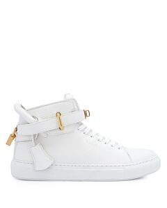 Buscemi White High-Top 100 Alce Belted Leather Sneakers