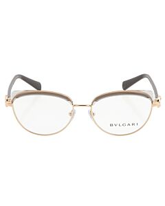 Bvlgari 54 mm Rose Gold/Transparent Grey Eyeglass Frames