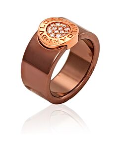 Bvlgari Bvlgari 18K Pink Gold and Bronze Diamond Pave Ring