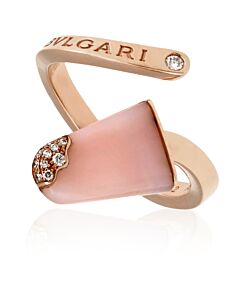 Bvlgari Bvlgari Ladies 18 Kt Rose Gold Ring Set With Pink Opal