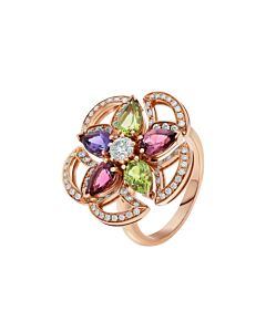 Bvlgari Divas' Dream Ladies 18k Rose Gold Ring Set With Colored Gemstones
