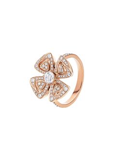 Bvlgari Fiorever 18k Rose Gold Diamond Ring