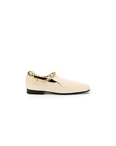 By Far Ladies Ivory Nick Chain Detail Loafers