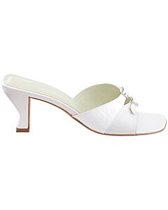 By Far Ladies White Buckle-detail Leather Sandals