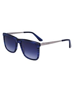 Calvin Klein 56 mm Striped Blue Sunglasses