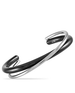 Calvin Klein Double Stainless Steel Black PVD Open Bangle Bracelet