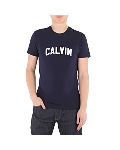 Calvin Klein Men's Cotton-blend Flocked Logo Print T-shirt