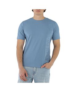 Calvin Klein Men's Vertical Logo Knit Casual T-Shirt in Blue