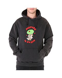 Carne Bollente Men's Washed Black Boiling Meat She Truely Is Printed Hoodie