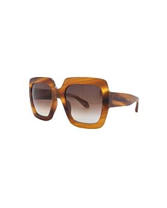 Carolina Herrera 55 mm Brown Stripe Sunglasses