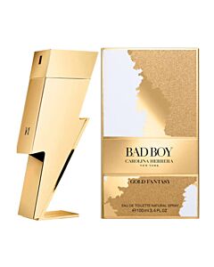 Carolina Herrera Men's Bad Boy Gold Fantasy EDT Spray 3.4 oz Fragrances 8411061028933