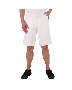 Casablanca Men's Off White Cotton Bermuda Shorts, Brand Size 48 (Medium)