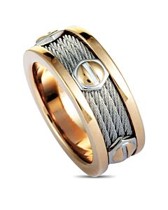 Charriol Forever Stainless Steel and Rose PVD Screws Cable Band Ring