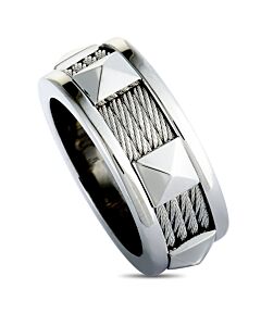 Charriol Forever Stainless Steel Cable Band Ring