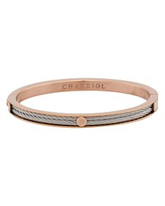 Charriol Forever Thin Rose Gold PVD Steel Cable Bangle, Size M