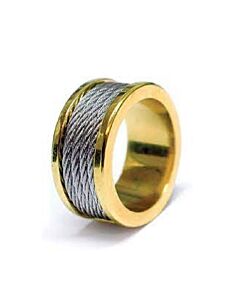Charriol Forever Yellow Gold PVD Steel Cable Ring