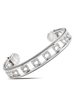 Charriol Heart to Heart Sterling Silver Bangle Bracelet Size Large
