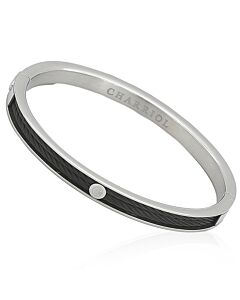 Charriol Ladies Forever Thin Stainless Steel And Black Pvd Cable Bangle, Size M