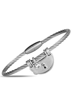 Charriol My Heart Sterling Silver and Cubic Zirconia Bangle Bracelet